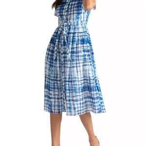 Shoshanna Darla plaid watercolor dress size 2